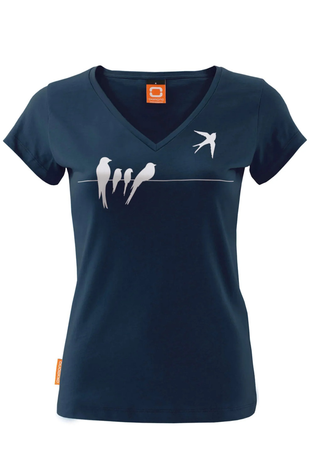 T-shirt V-hals vogeltjes Wish you were here...