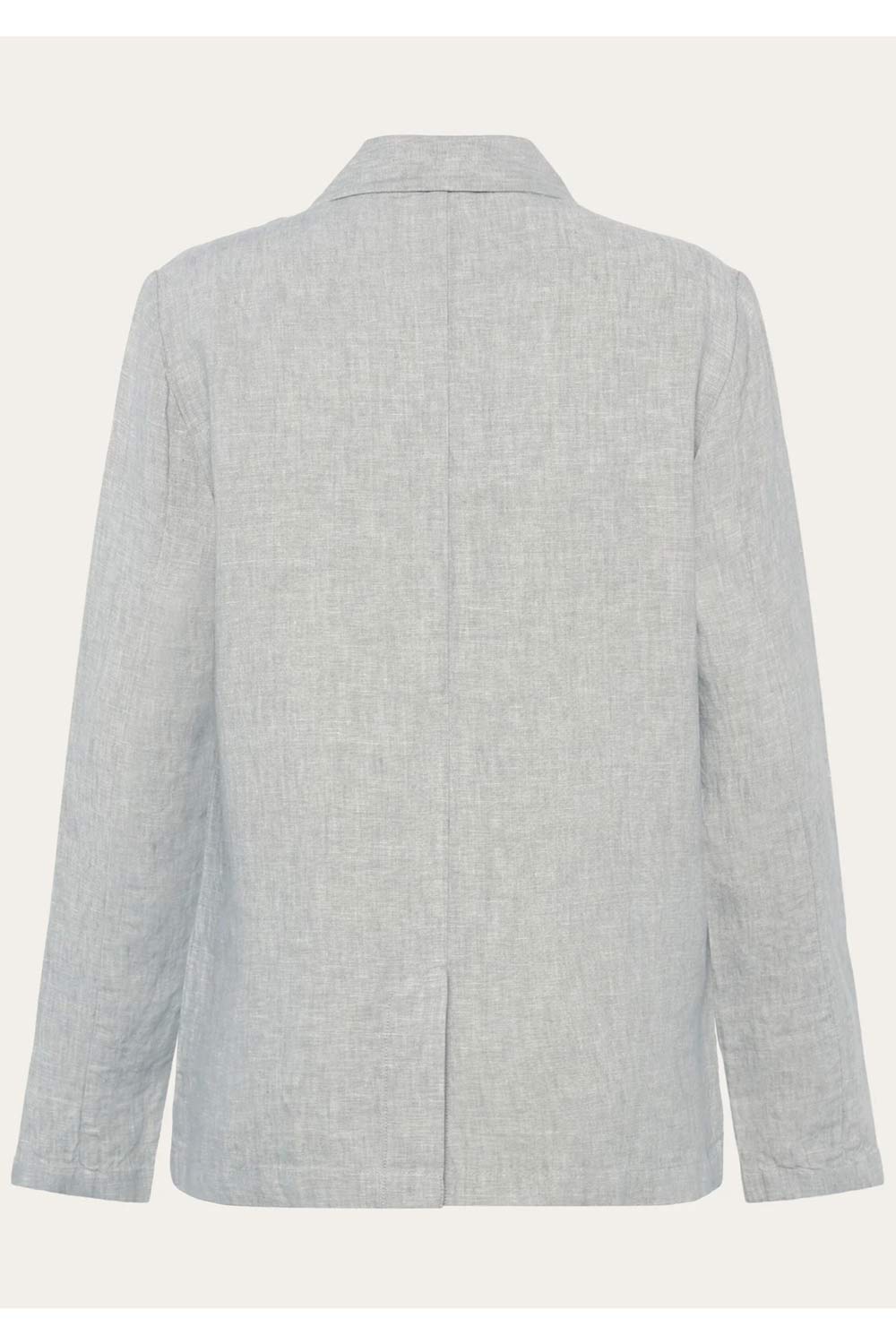 Linnen blazer lichtgrijs - Afbeelding 3