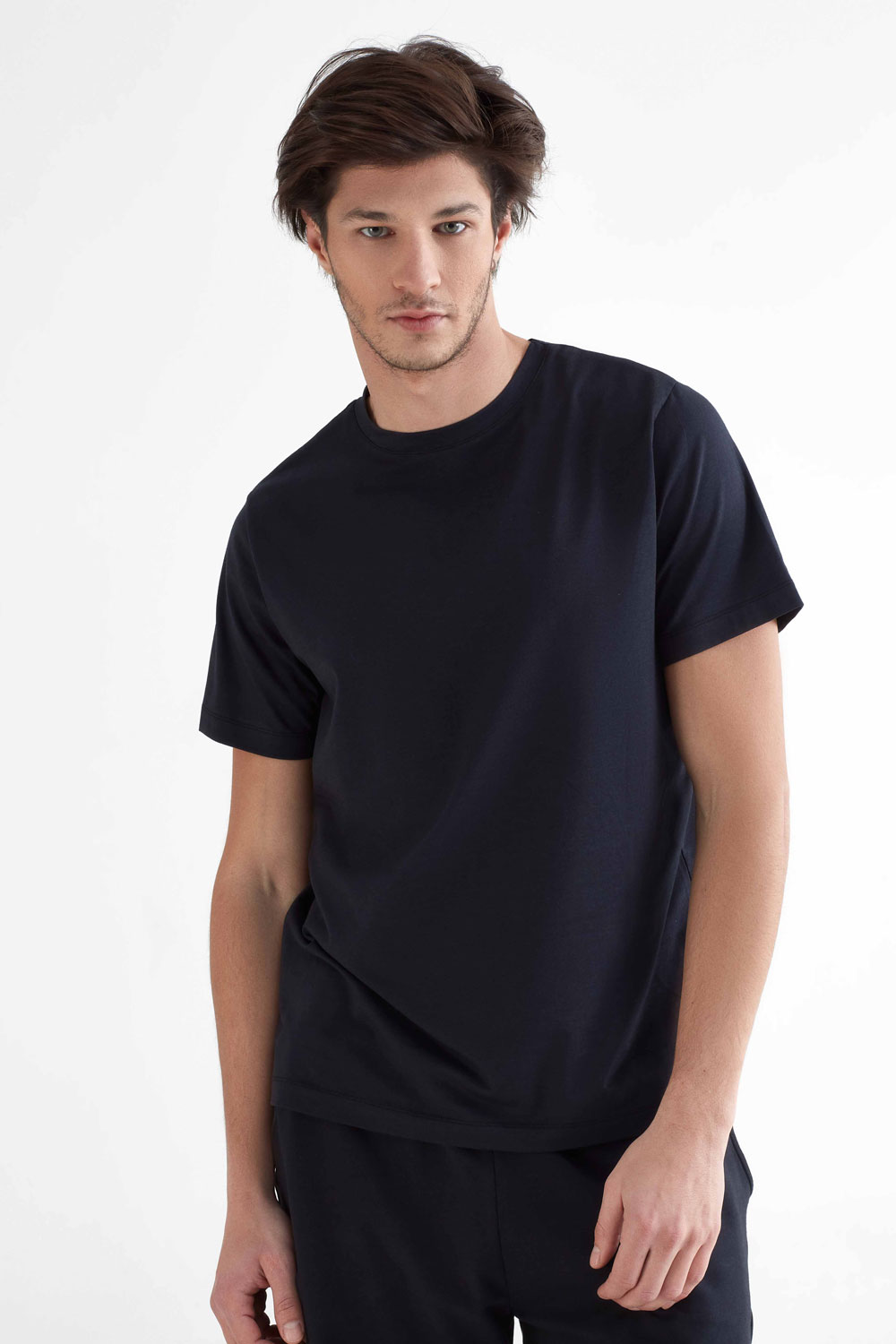 T-shirt biokatoen/modal zwart