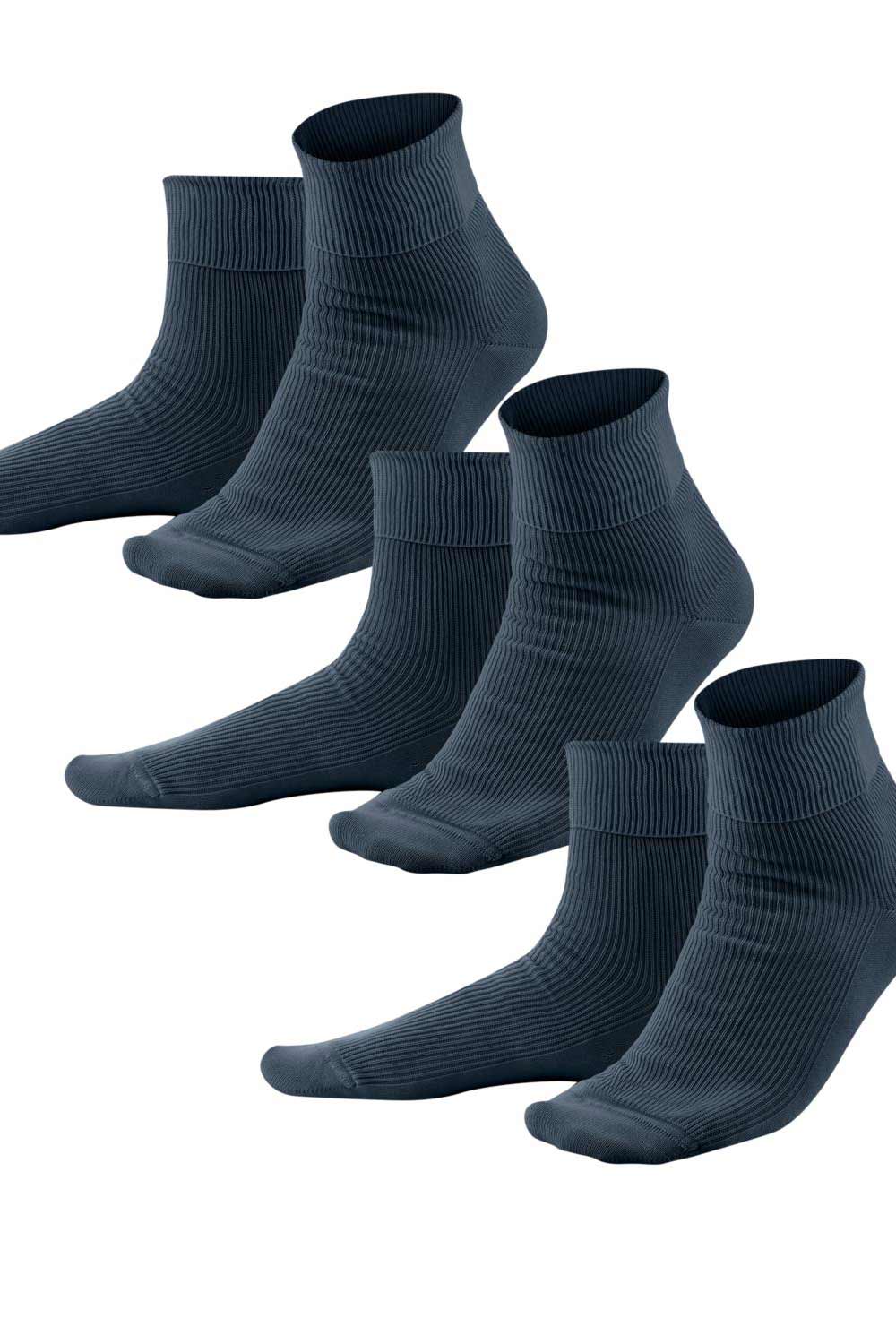 3-pack 100% biokatoenen sokken navy