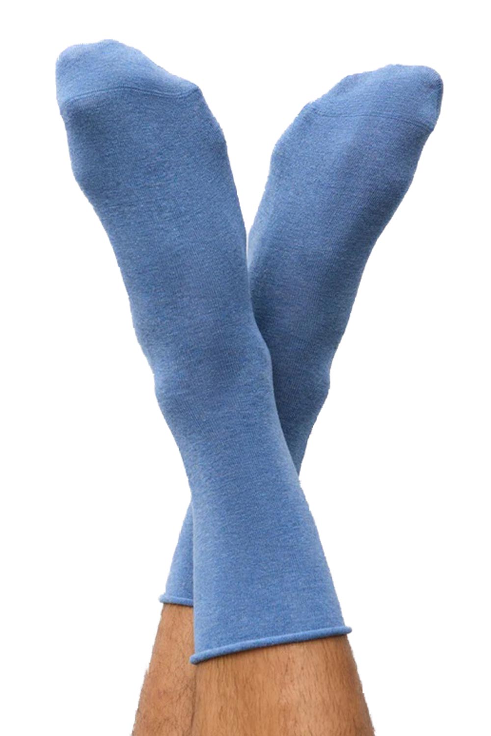 Sokken zonder boord jeansblauw melange