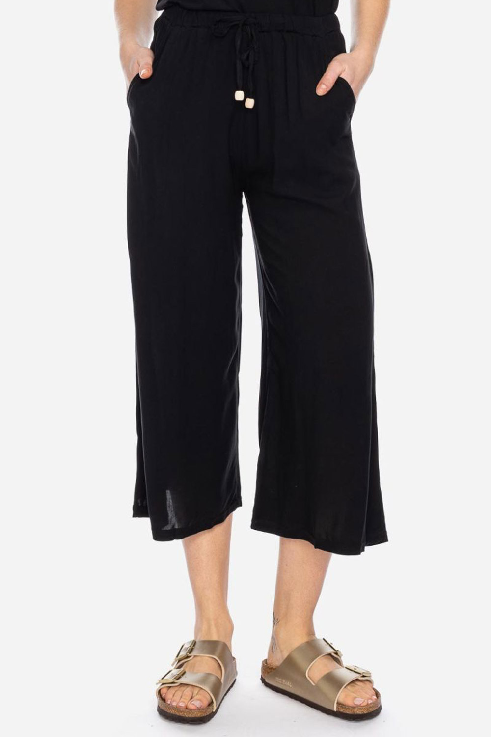 Dunne 7/8 broek zwart Ecovero