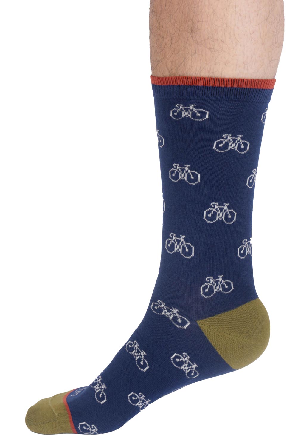 Sokken met racefietsen donkerblauw