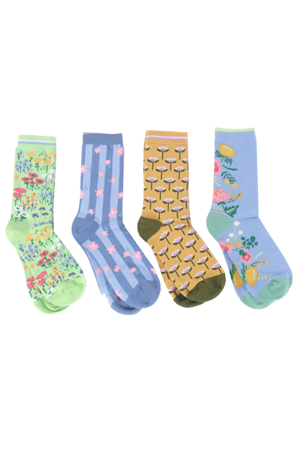 Cadeaubox 4 paar sokken biokatoen bloemen