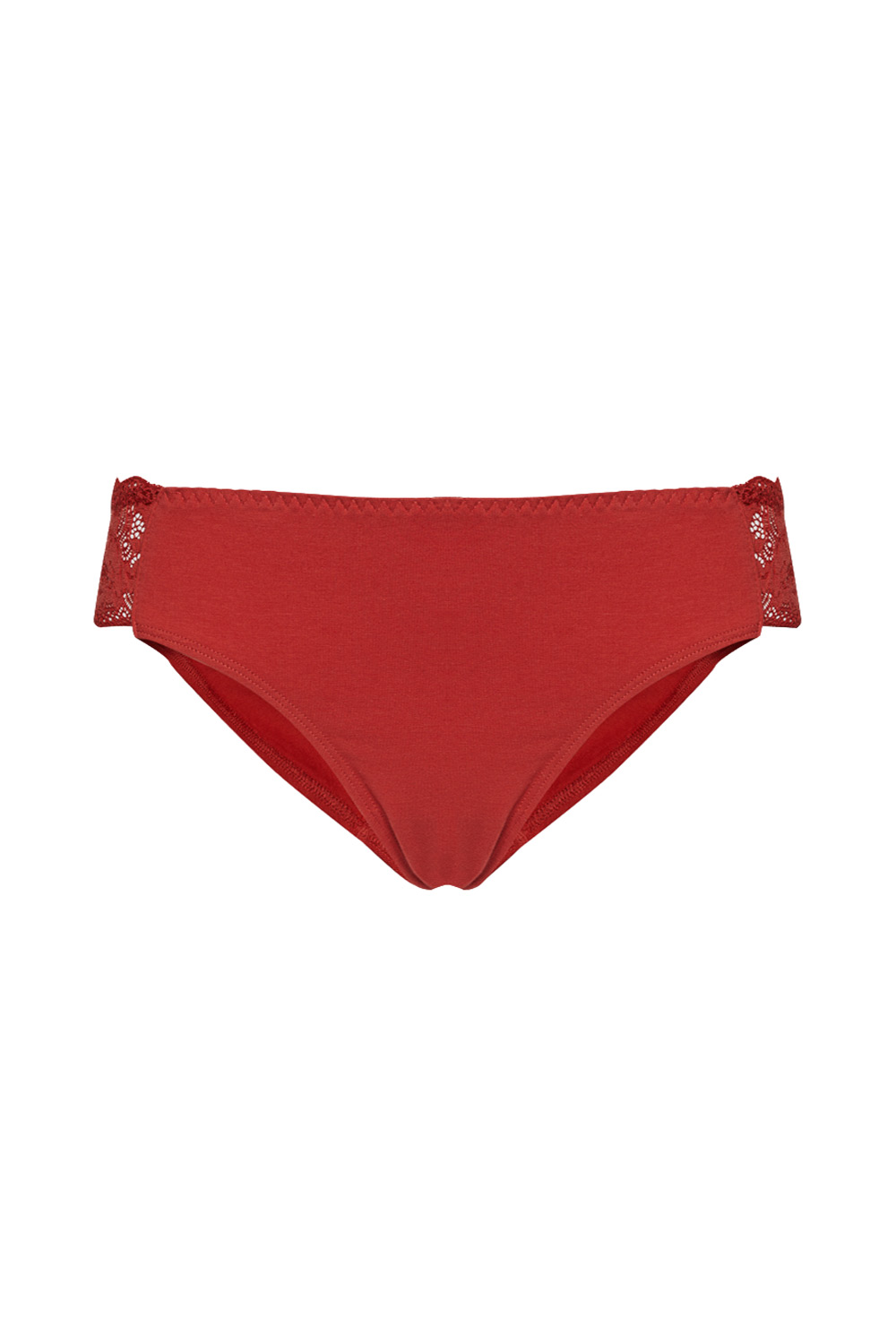 Slip biokatoen en kant cranberry rood - Afbeelding 3