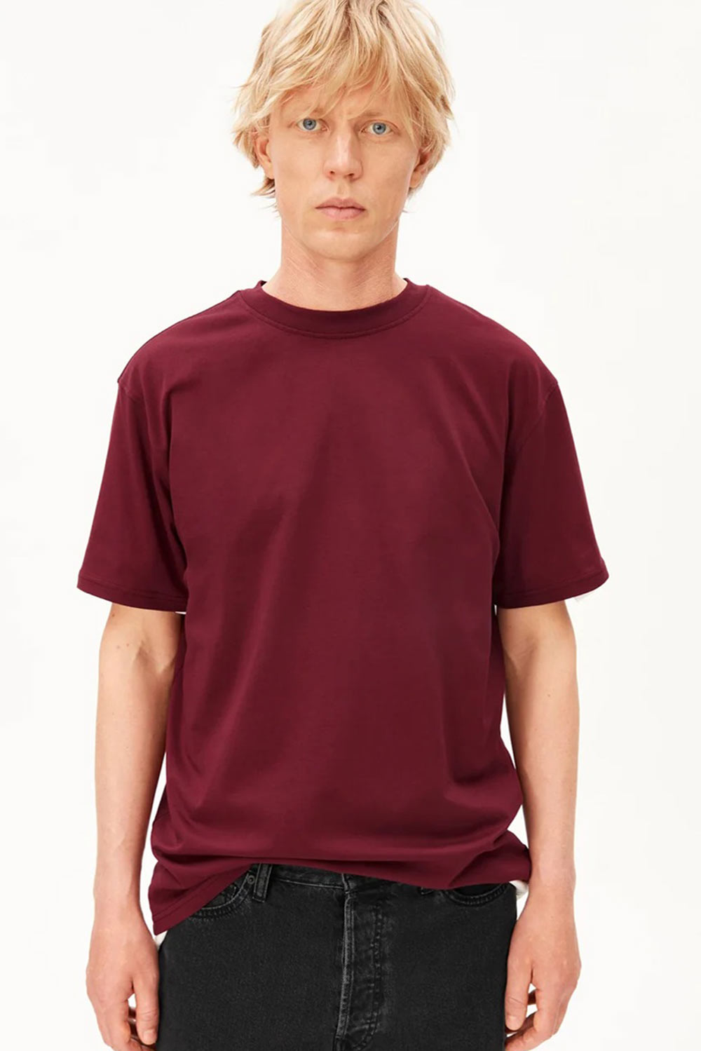Ruimvallend T-shirt bordeaux - Afbeelding 2