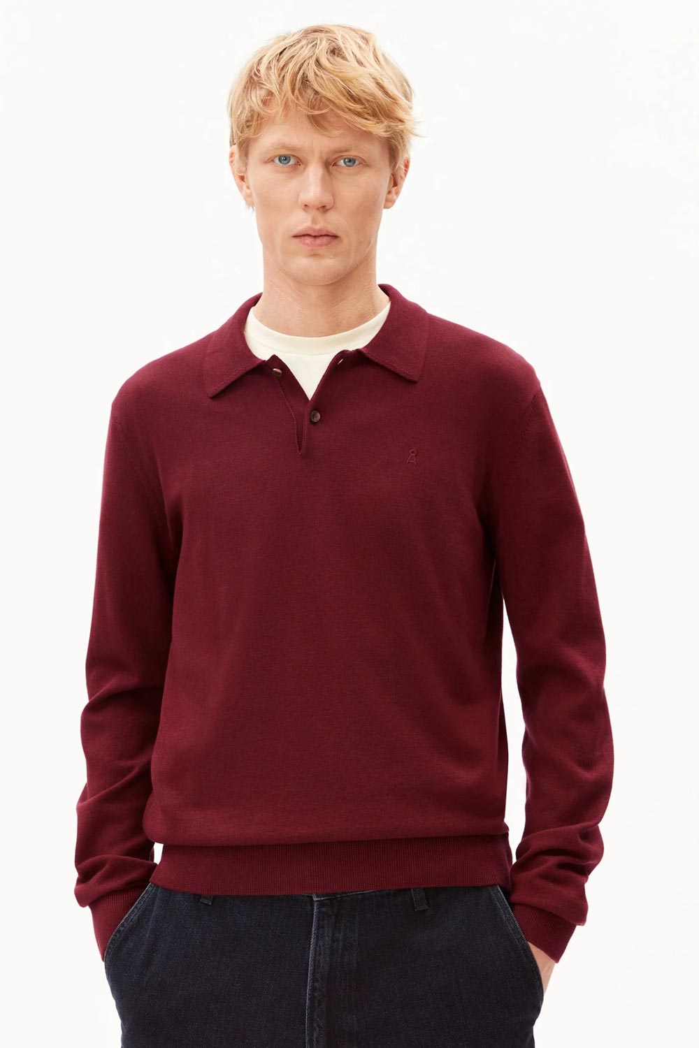 Polotrui gebreid 100% biologisch katoen rood - Afbeelding 2