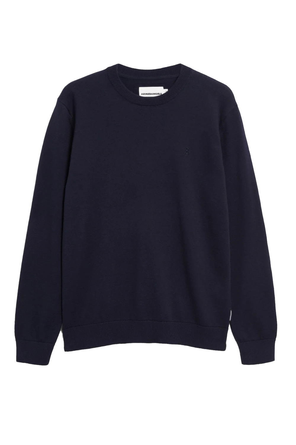 Trui ronde hals donkerblauw 100% biokatoen - Afbeelding 2