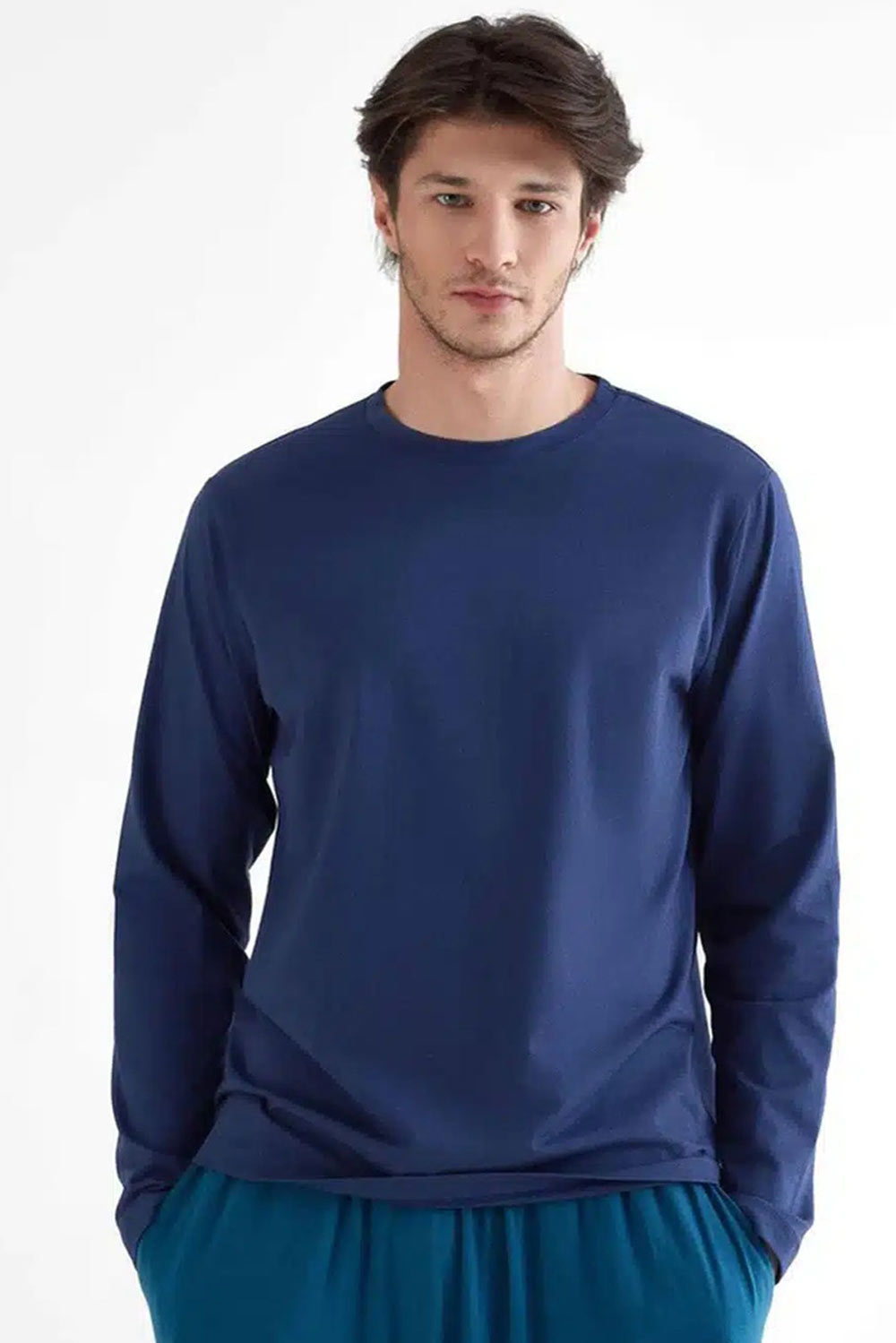 Effen longsleeve Navy