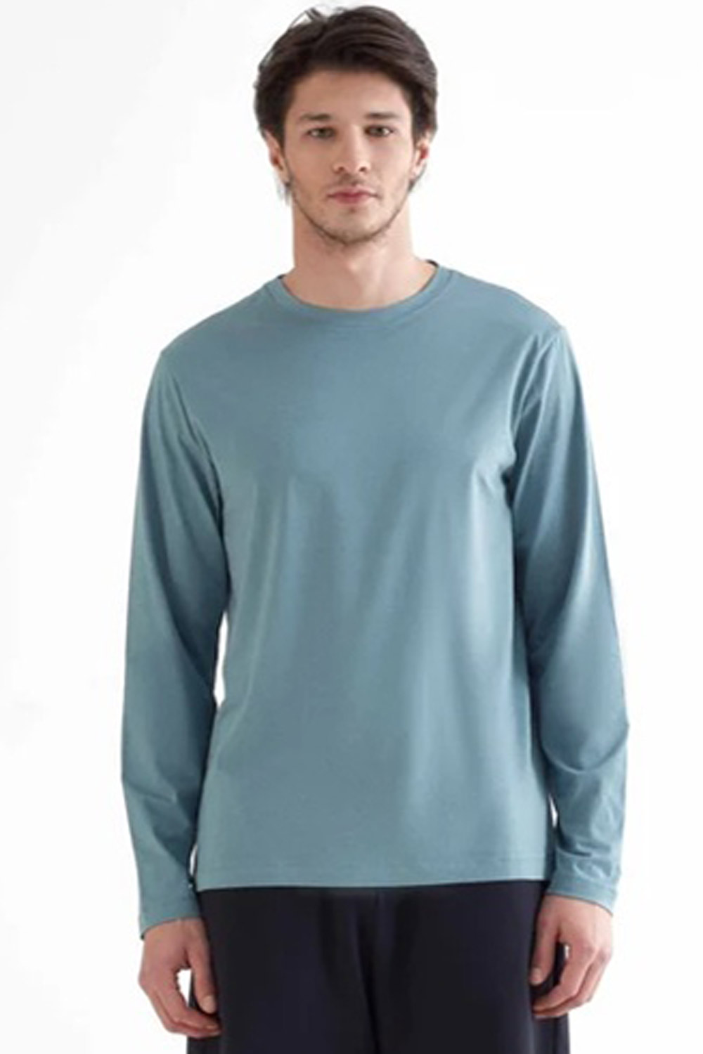 Effen longsleeve licht grijs