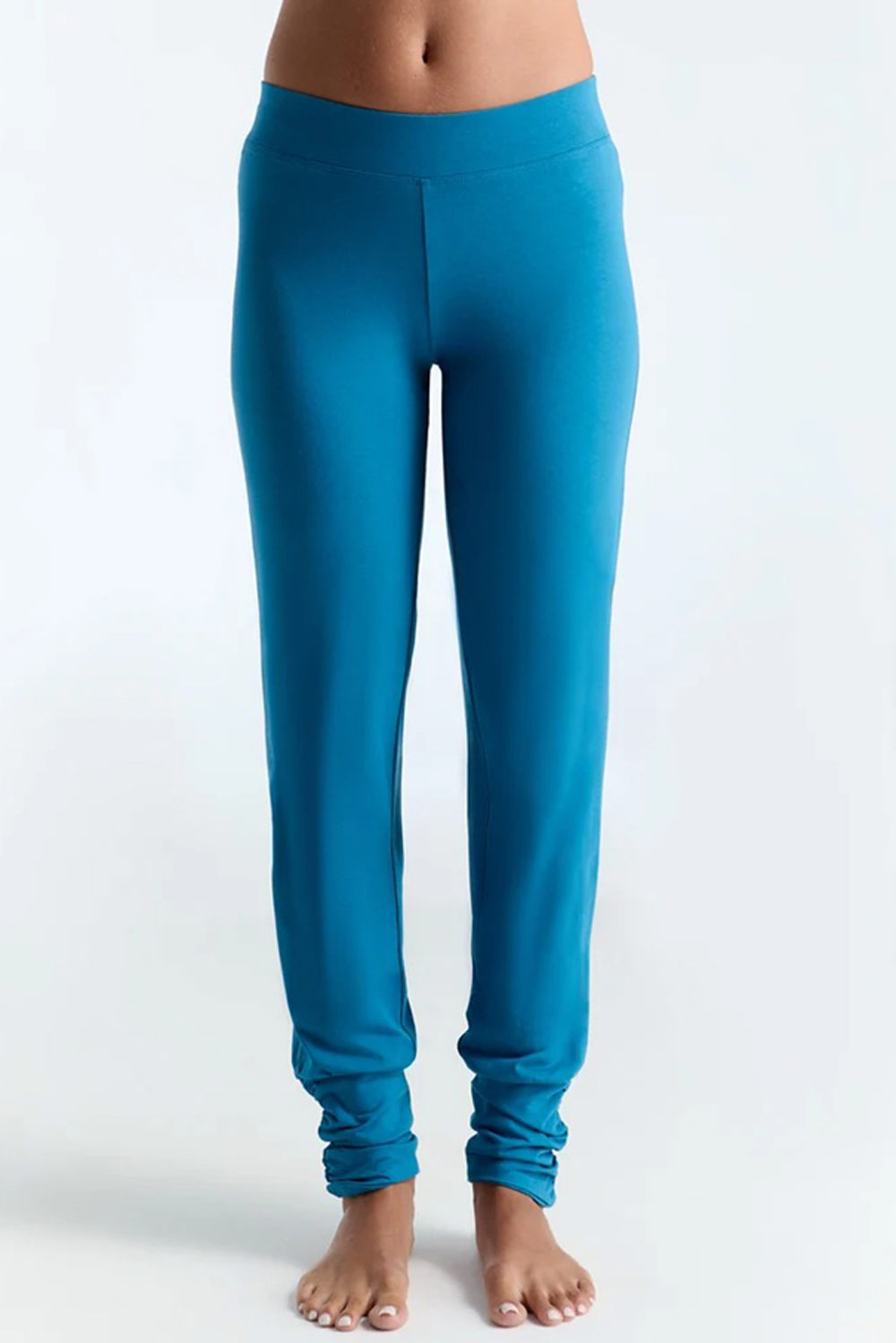 Yogabroek met manchetten blauw