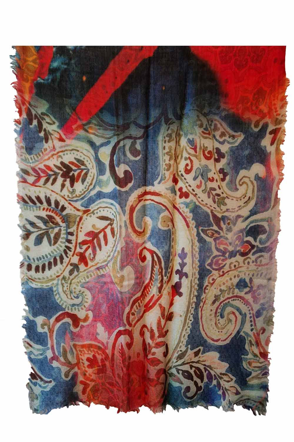 Lange wollen sjaal paisley