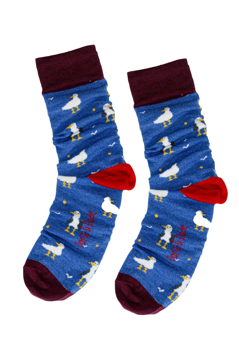 Sokken merinowol blauw zeemeeuwen