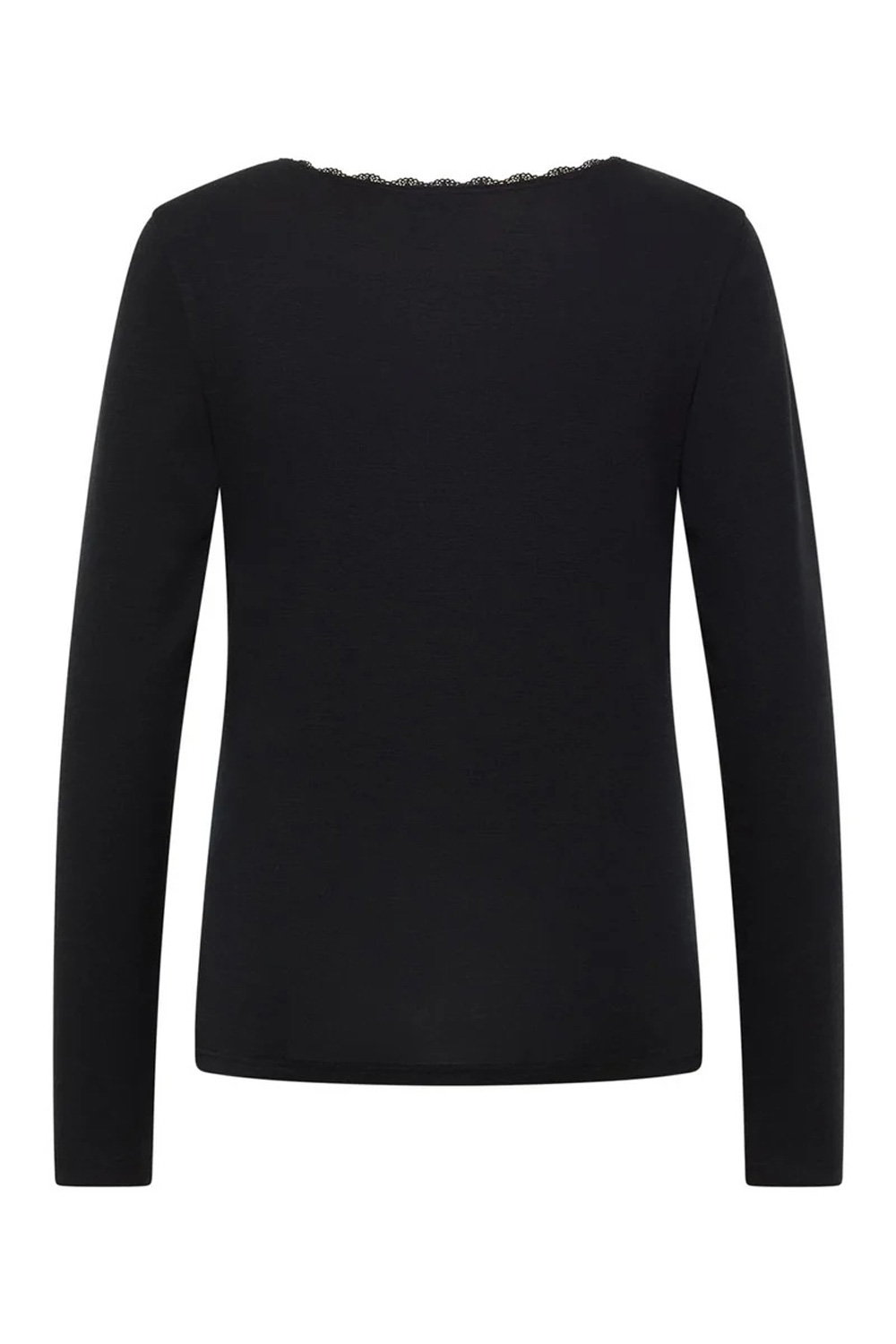 Shirt biologische wol en biokatoen zwart - Afbeelding 2
