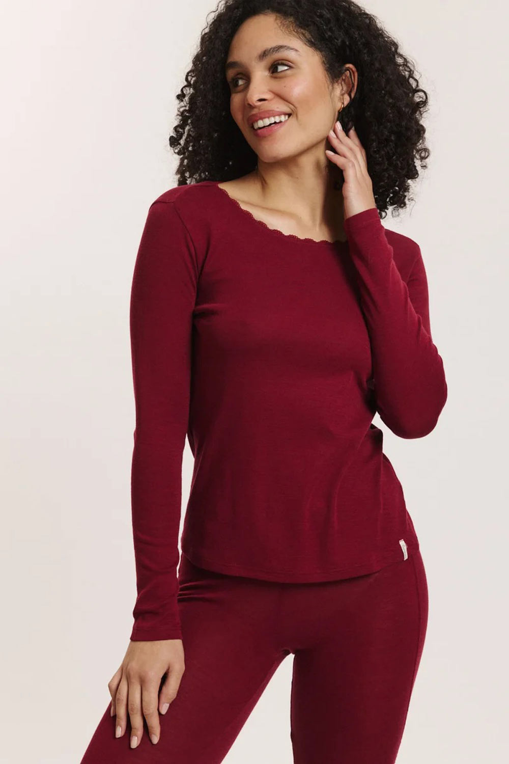 Shirt biologische wol en biokatoen rood