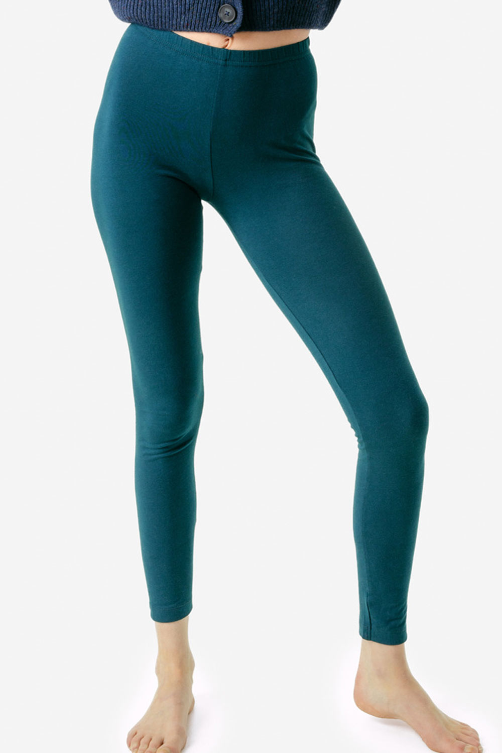 Legging biokatoen petrolblauw