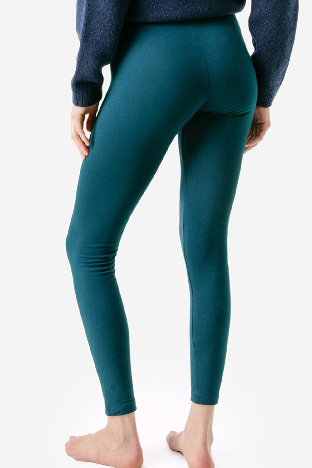 Legging biokatoen petrolblauw - Afbeelding 3