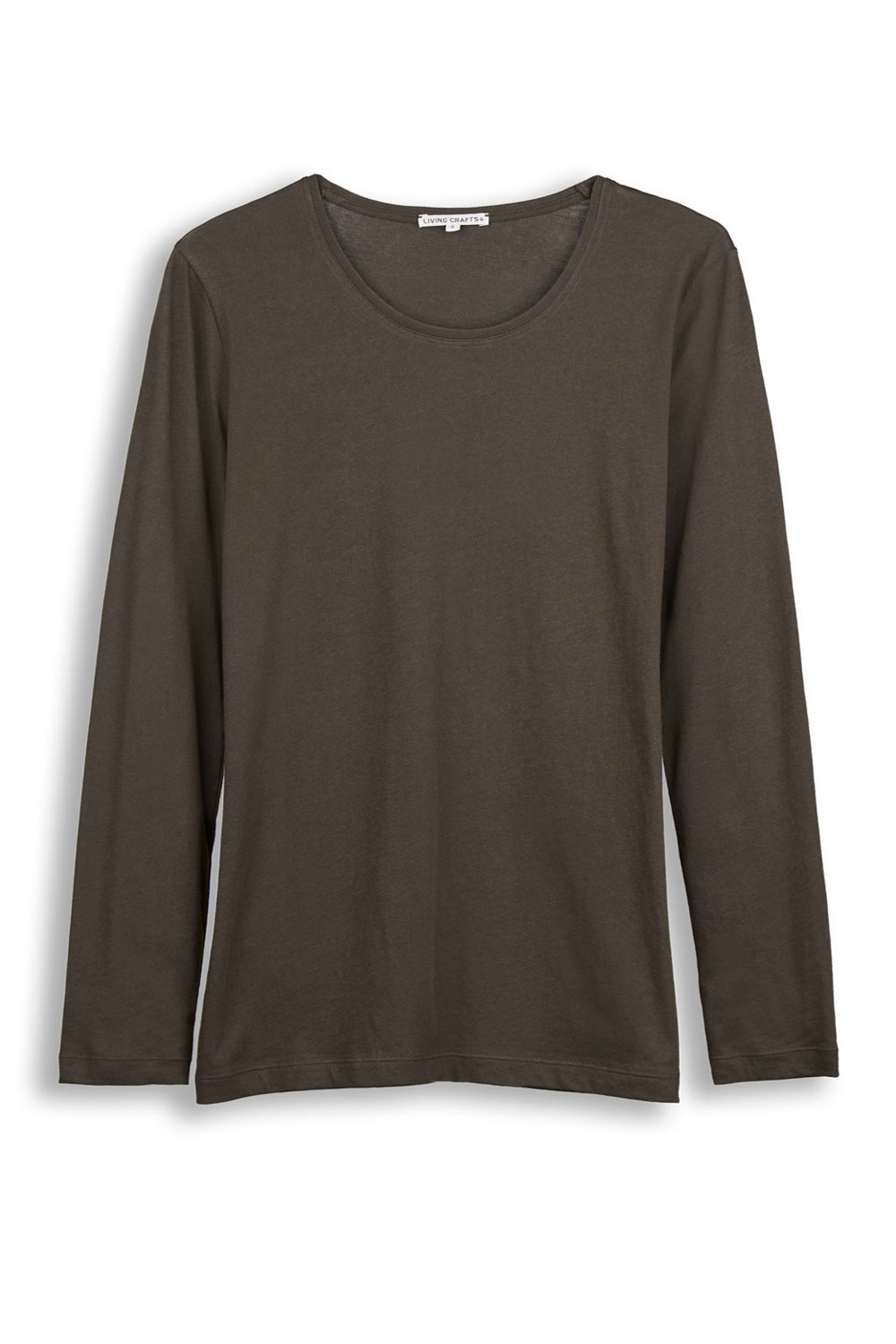Basic shirt lange mouw bruingroen - Afbeelding 3