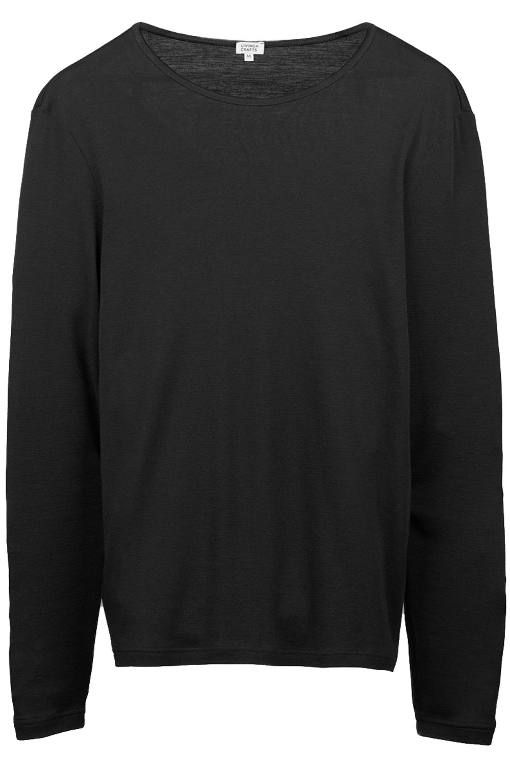 Longsleeve wol biokatoen zwart - Afbeelding 3
