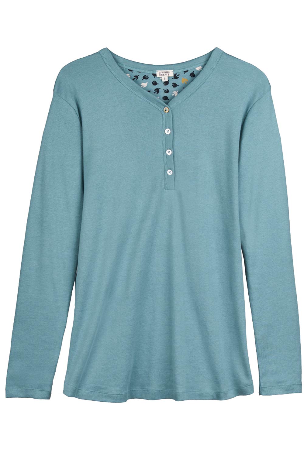 Slaapshirt lange mouw blauw