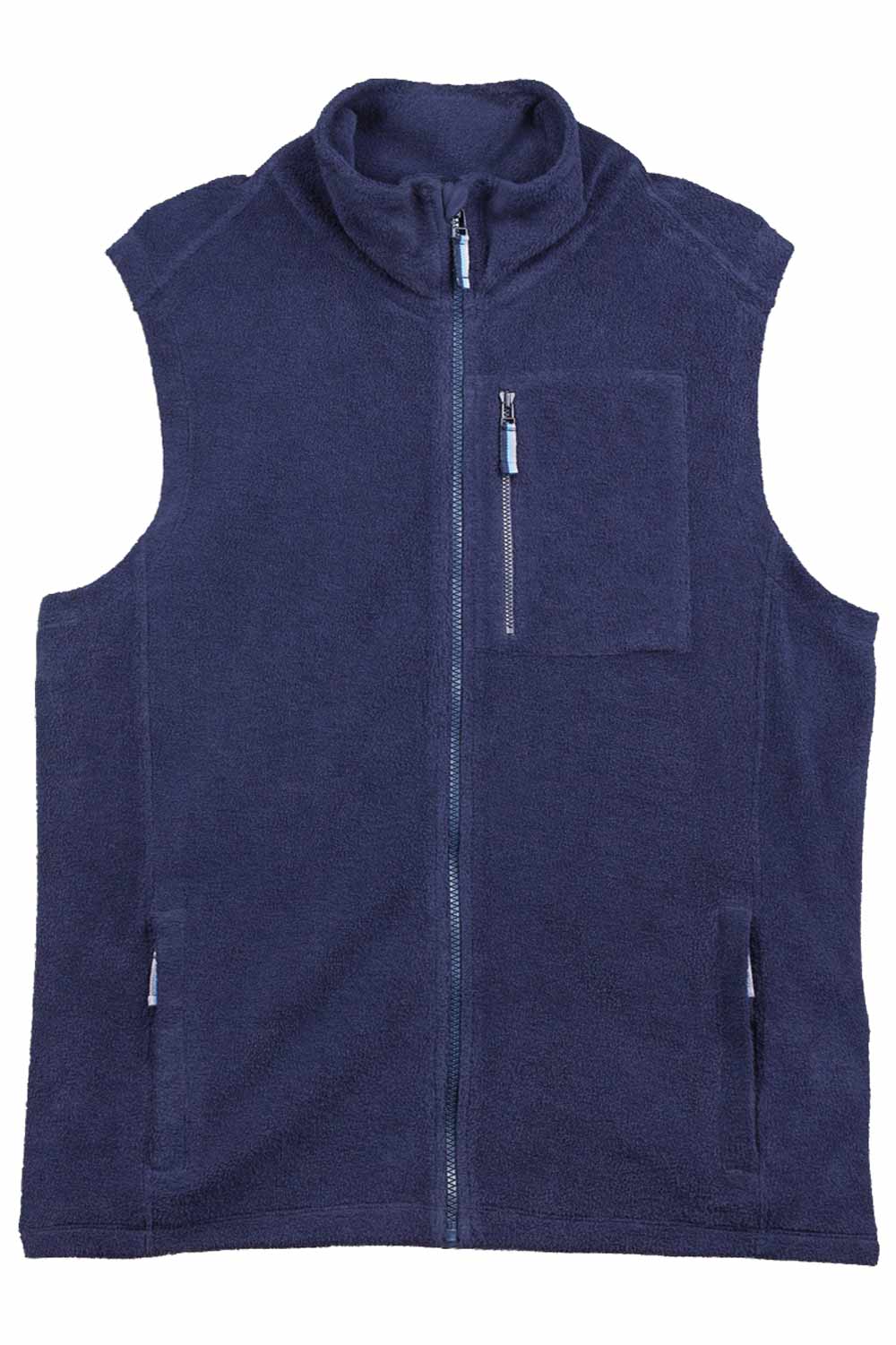 Bodywarmer biokatoen fleece blauw