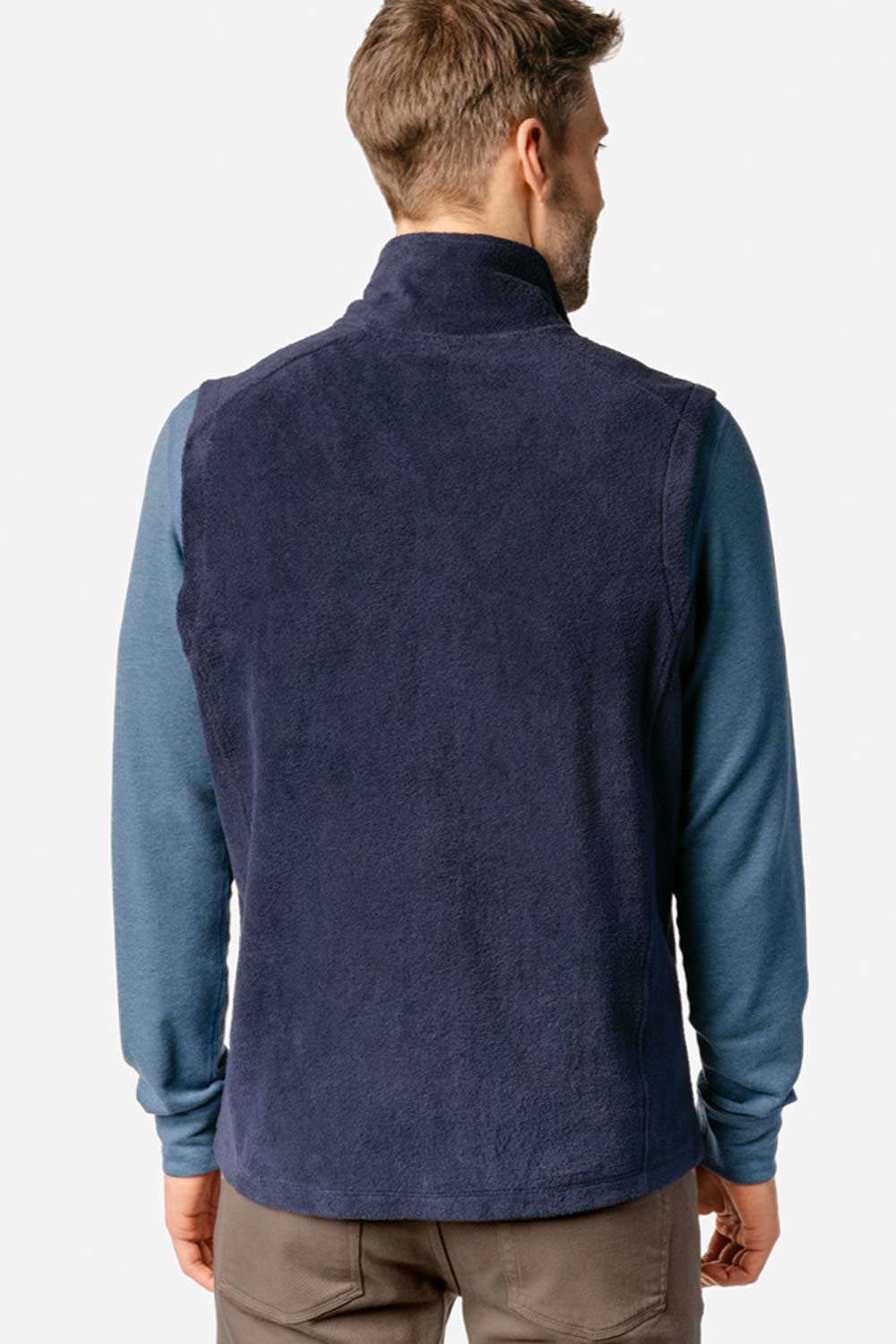 Bodywarmer biokatoen fleece blauw - Afbeelding 3